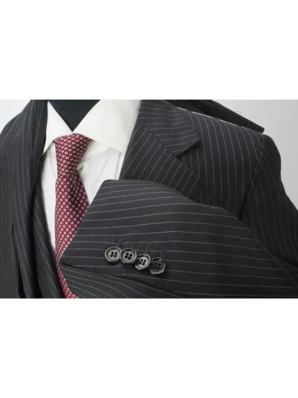 Sartoria Partenopea Charcoal Striped 2 Pc Suit Jacket Pant 50 EU NEW